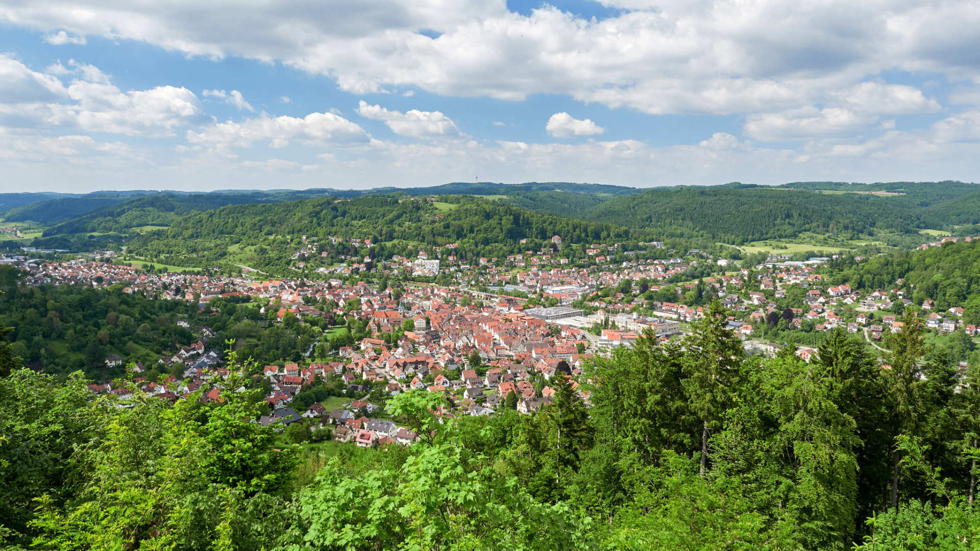 Luftaufnahme von Murrhardt im Schwäbischen Wald
